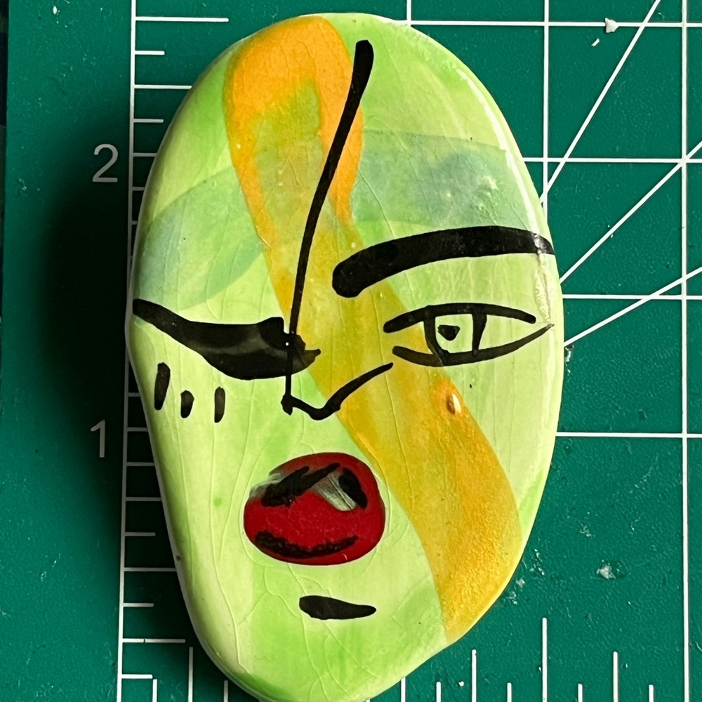Abstract Face Brooch